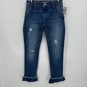 Mavi Distressed Ruffle Hemline Jeans Size 27 NWT